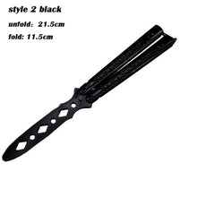 Load image into Gallery viewer, 1Day Ship Colorful Stainless Steel Knife Butterfly Training Knife Outdoor Competition Knife Blunt Tool No Blade Balisong Trainer