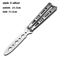 Load image into Gallery viewer, 1Day Ship Colorful Stainless Steel Knife Butterfly Training Knife Outdoor Competition Knife Blunt Tool No Blade Balisong Trainer