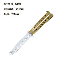 Load image into Gallery viewer, 1Day Ship Colorful Stainless Steel Knife Butterfly Training Knife Outdoor Competition Knife Blunt Tool No Blade Balisong Trainer