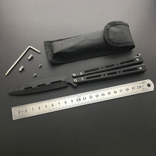 Load image into Gallery viewer, Dropship 440C Steel Training folding Knife butterfly in knife titanium practice tool no edge dull training knife kit accessories