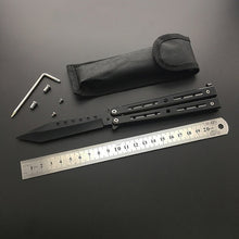 Load image into Gallery viewer, Dropship 440C Steel Training folding Knife butterfly in knife titanium practice tool no edge dull training knife kit accessories