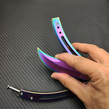 Load image into Gallery viewer, Butterfly in knife training stainless steel knife butterfly CS GO knife Counter Strike game folding Knife no edge dull tool
