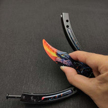 Load image into Gallery viewer, Butterfly in knife training stainless steel knife butterfly CS GO knife Counter Strike game folding Knife no edge dull tool
