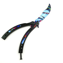 Load image into Gallery viewer, CS GO butterfly in knife butterfly training knife stainless steel Karambit folding knife blade gift+screwdriver many styleS
