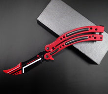 Load image into Gallery viewer, CS GO butterfly in knife butterfly training knife stainless steel Karambit folding knife blade gift+screwdriver many styleS

