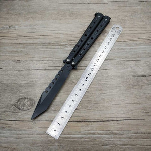 Titanium Rainbow color 5Cr13Mov Stainless Steel knife Butterfly Training Knife butterfly knife game knife dull tool no edge