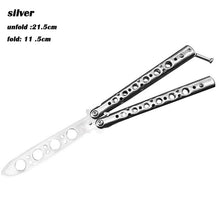 Load image into Gallery viewer, 1Day Ship Colorful Stainless Steel Knife Butterfly Training Knife Outdoor Competition Knife Blunt Tool No Blade Balisong Trainer
