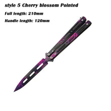 Load image into Gallery viewer, 1Day Ship Colorful Stainless Steel Knife Butterfly Training Knife Outdoor Competition Knife Blunt Tool No Blade Balisong Trainer
