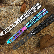 Load image into Gallery viewer, New Stainless Steel Knife Butterfly Training Knife Butterfly Knife Game Knife Dull Tool No Edge  Folding Outdoor Tool
