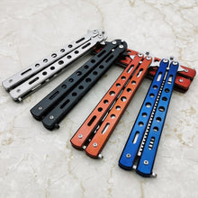 Load image into Gallery viewer, New 440C Steel Training Butterfly Knife Cs Go Comb Balisong Butterfly In Knife No Edge Dull Blade Folding Knives Combat Fight

